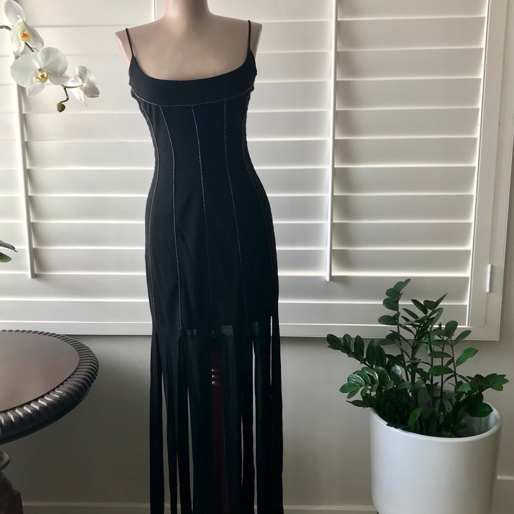 Vintage 90's Black Beaded Dress